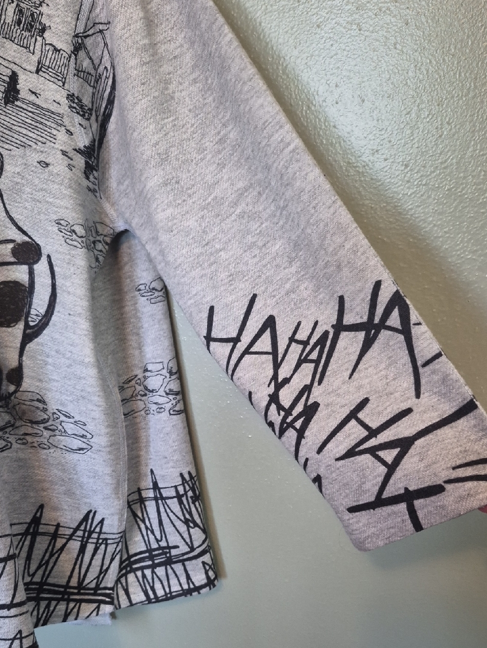 Inoah Cafe Paris Cat & Dog Shirt XL 3/4 Sleeve Gray - Picture 4 of 6